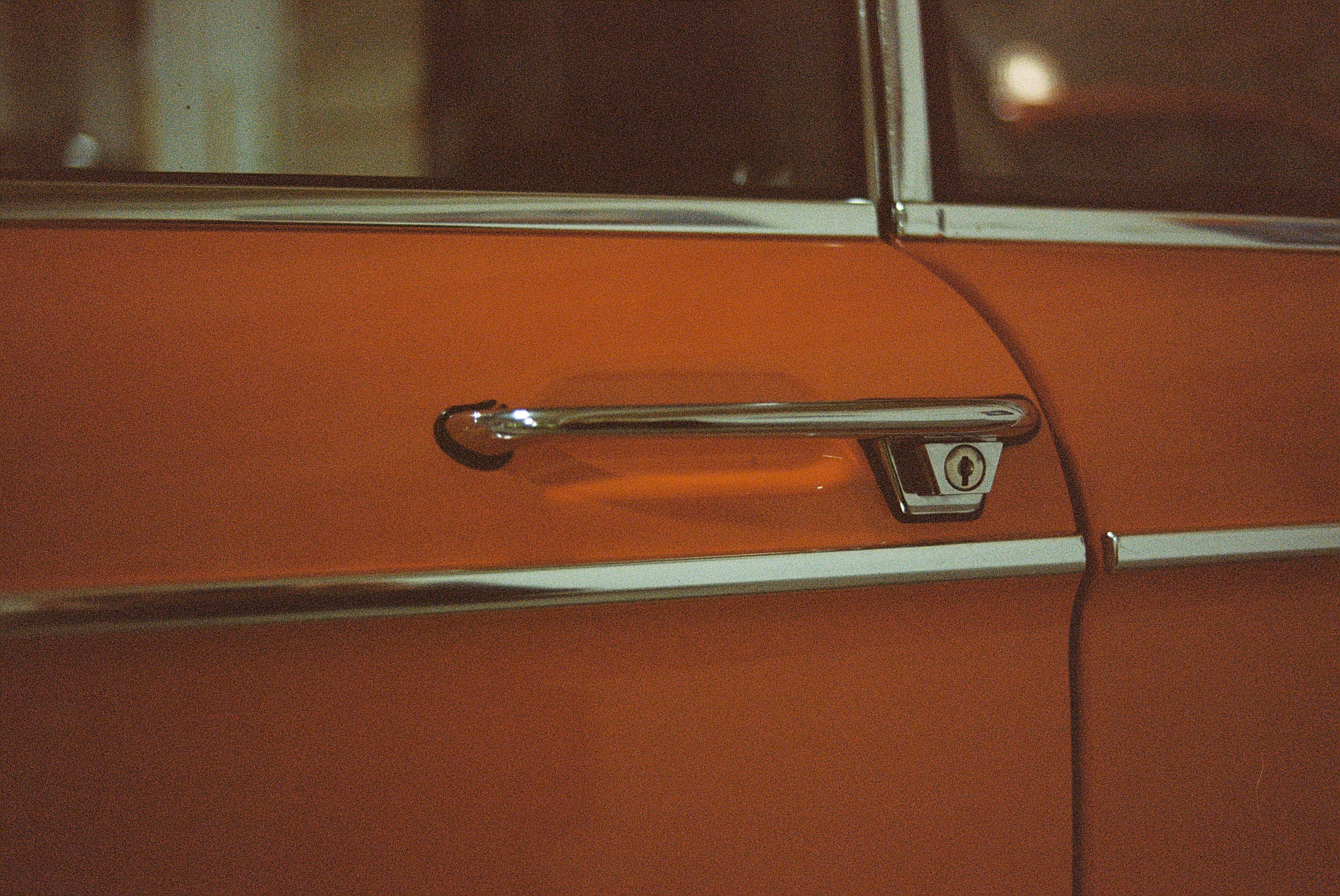 brown and silver car door